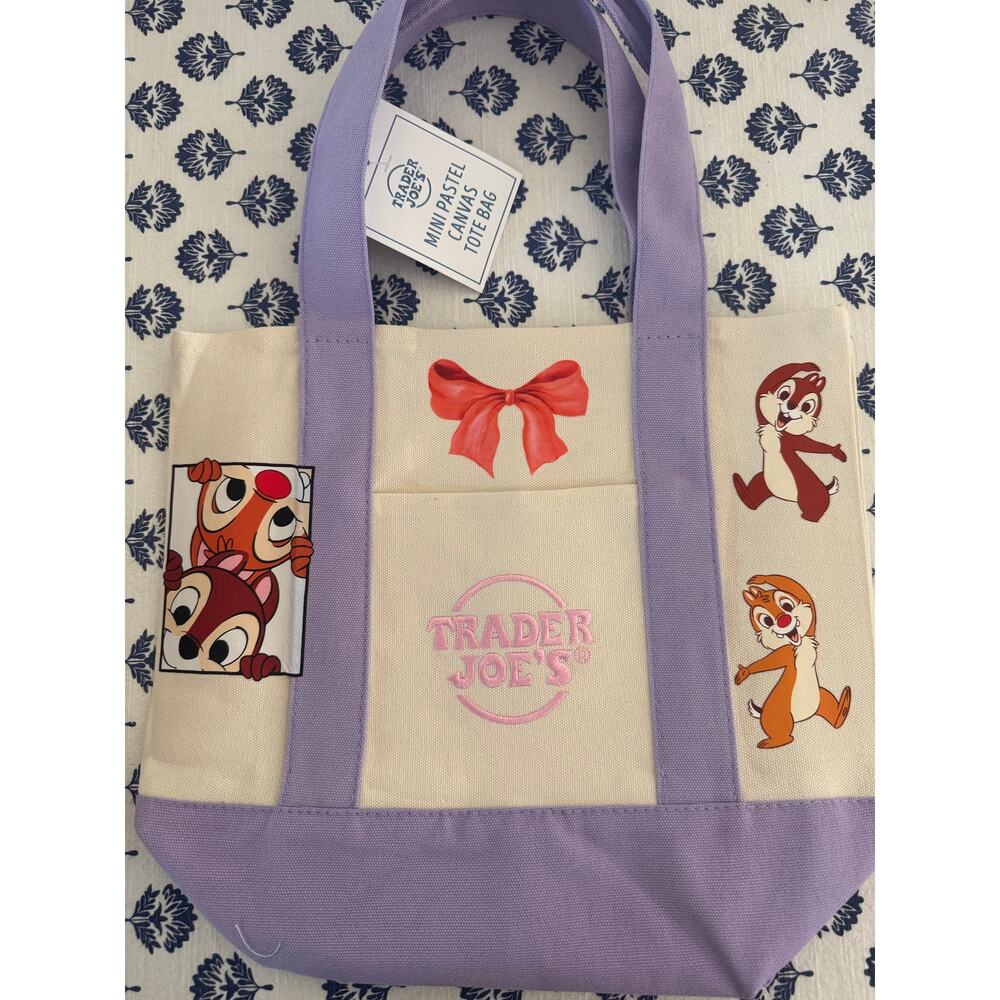 Disney Chip and Dale Purple Custom Made Trader Joes Mini Tote